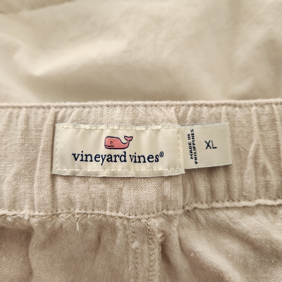 Vineyard Vines Linen Wide Leg Pants Womens XL Beige Travel Beach - Picture 3 of 10